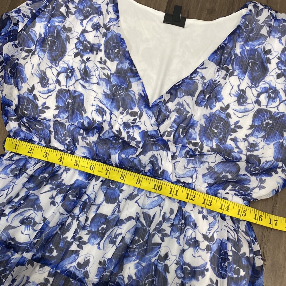 Torrid blue white shabby chic dress cottage core midi dress - Picture 11 of 11